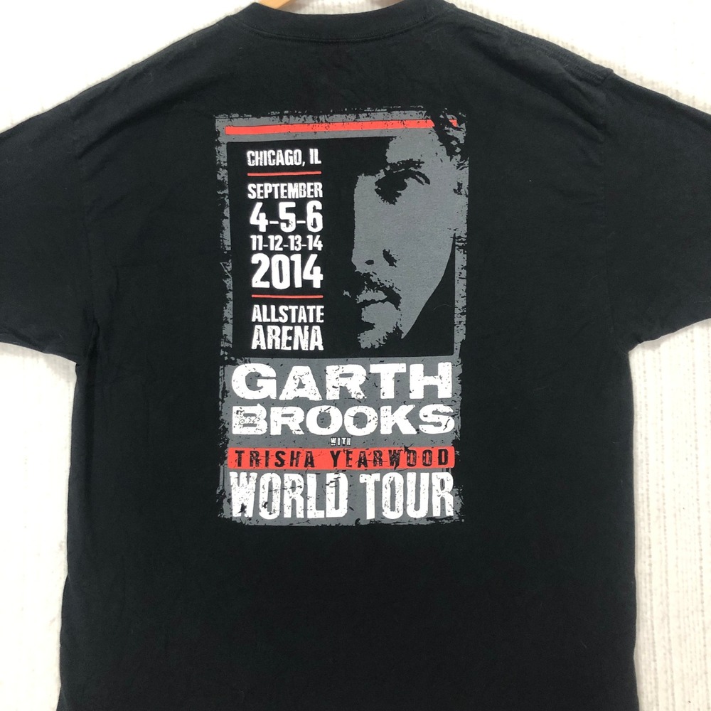 Garth Brooks World Tour T-Shirt‎ Chicago Concert Graphic Tee Hanes Men's Size XL